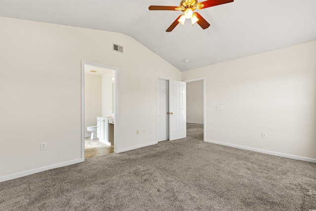 2336 Windmill Way, Myrtle Beach, SC 29579 - unfurnished bedroom with vaulted ceiling, carpet flooring, baseboards, and ensuite bathroom