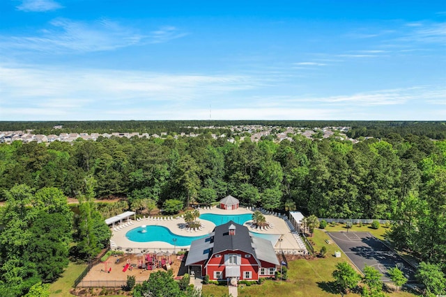 2336 Windmill Way, Myrtle Beach, SC 29579 - aerial view of a pool and a heavily wooded area