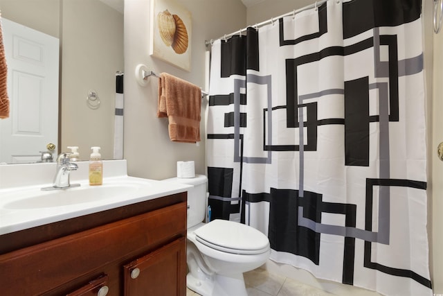 5822 Longwood Dr Unit 104, Murrells Inlet, SC 29576 - full bathroom featuring toilet, vanity, tile patterned flooring, and a shower with curtain