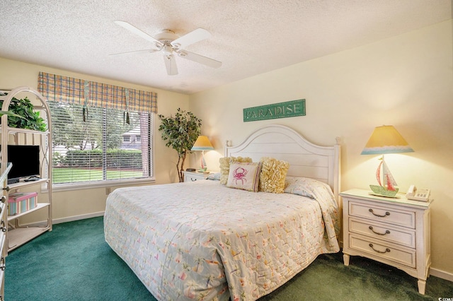 213 Westleton Dr Unit 16B, Myrtle Beach, SC 29572 - carpeted bedroom featuring a textured ceiling and ceiling fan