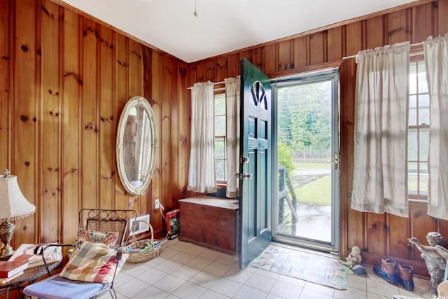 2004 Seitter St, Georgetown, SC 29440 - entrance foyer with wooden walls and light tile patterned flooring