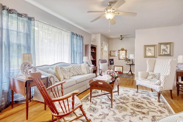 2004 Seitter St, Georgetown, SC 29440 - living room featuring wood finished floors and ceiling fan