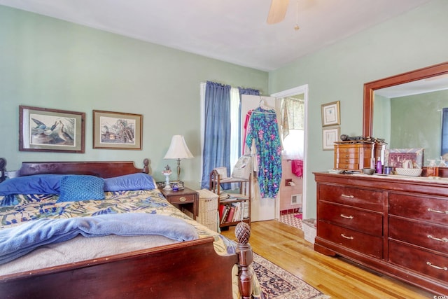 2004 Seitter St, Georgetown, SC 29440 - bedroom featuring light wood-style floors, ceiling fan, and ensuite bath