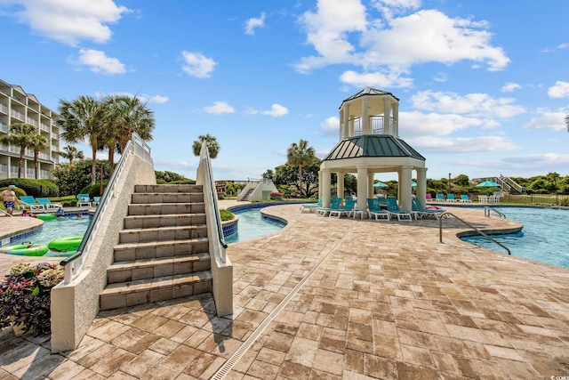 601 Retreat Beach Cir Unit 213, Pawleys Island, SC 29585 - community pool with a gazebo and a patio area