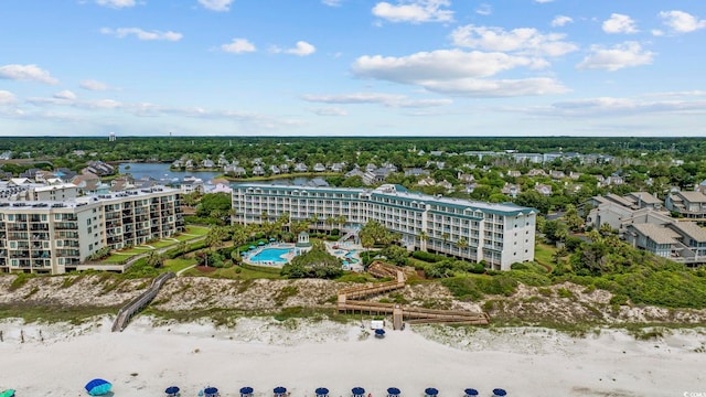 601 Retreat Beach Cir Unit 213, Pawleys Island, SC 29585 - aerial view of a pool area and a nearby body of water
