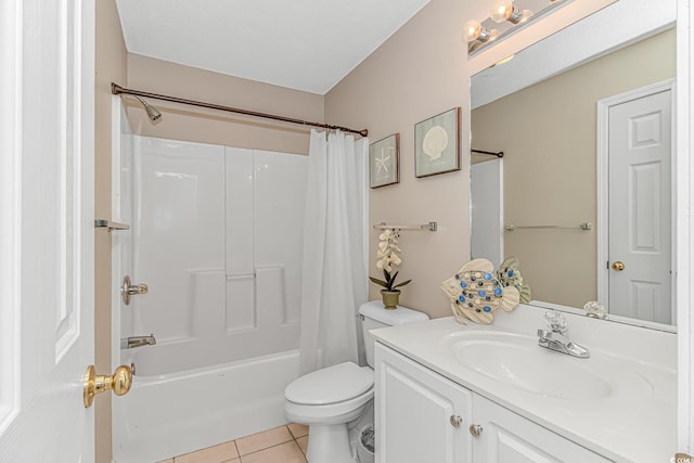 503 20th Ave N Unit 15B, North Myrtle Beach, SC 29582 - full bath featuring vanity, shower / tub combo with curtain, tile patterned flooring, and toilet