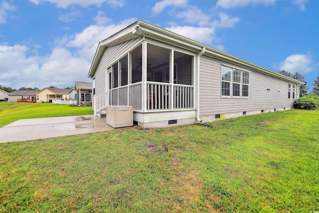 263 Walden Lake Rd, Conway, SC 29526 - view of home's exterior featuring a yard, crawl space, and a sunroom