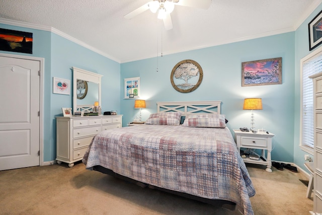 356 Lakeside Crossing Dr, Conway, SC 29526 - bedroom with carpet floors, ornamental molding, baseboards, and a ceiling fan