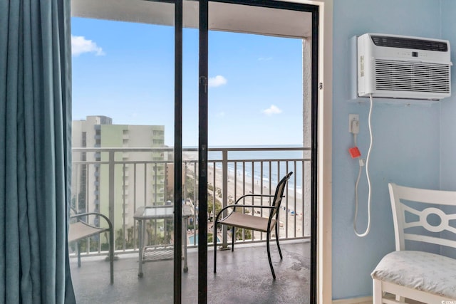 1207 S Ocean Blvd Unit 51312, Myrtle Beach, SC 29577 - balcony with a wall mounted air conditioner and a water view