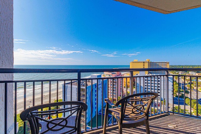 7100 N Ocean Blvd Unit 1421, Myrtle Beach, SC 29572 - balcony featuring view of water and beach