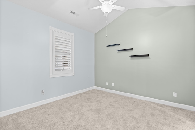 4767 Wild Iris Dr Unit 203, Myrtle Beach, SC 29579 - carpeted empty room with ceiling fan, lofted ceiling, and baseboards