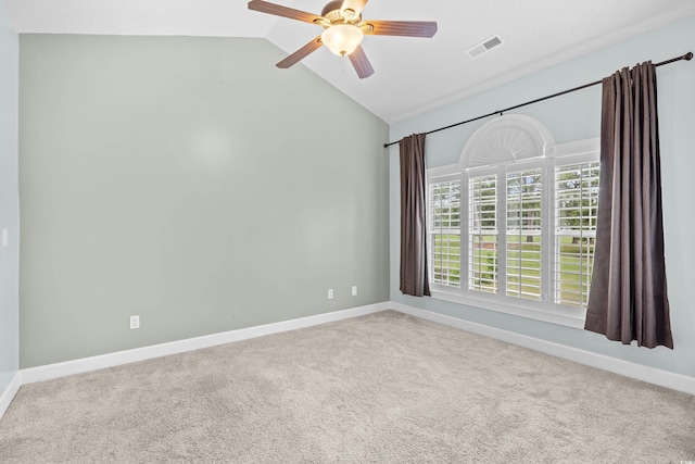 4767 Wild Iris Dr Unit 203, Myrtle Beach, SC 29579 - carpeted spare room featuring lofted ceiling, a ceiling fan, and baseboards