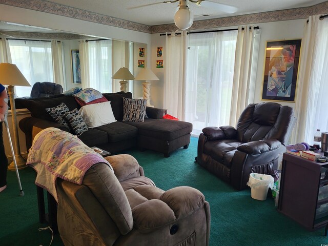 330 S Middleton Dr Unit 603, Calabash, NC 28467 - carpeted living room featuring ceiling fan