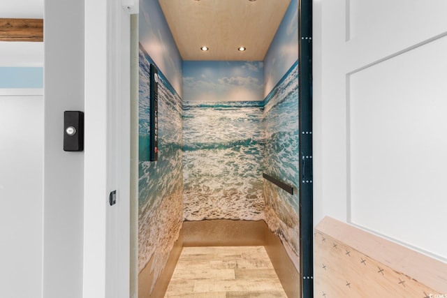 4900 N Ocean Blvd, Myrtle Beach, SC 29577 - bathroom with elevator and recessed lighting