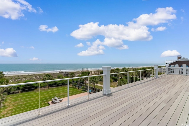 4900 N Ocean Blvd, Myrtle Beach, SC 29577 - deck featuring view of water and beach