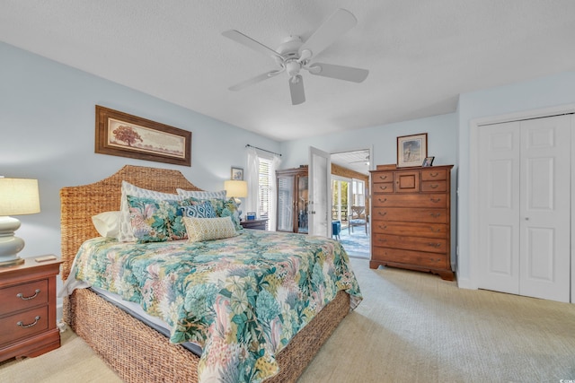 196 John Waites Ct, Georgetown, SC 29440 - carpeted bedroom with access to exterior and ceiling fan