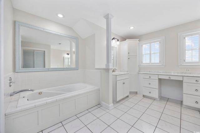 465 Vereen Rd Unit 10, Murrells Inlet, SC 29576 - full bathroom featuring vanity, a garden tub, and tile patterned flooring