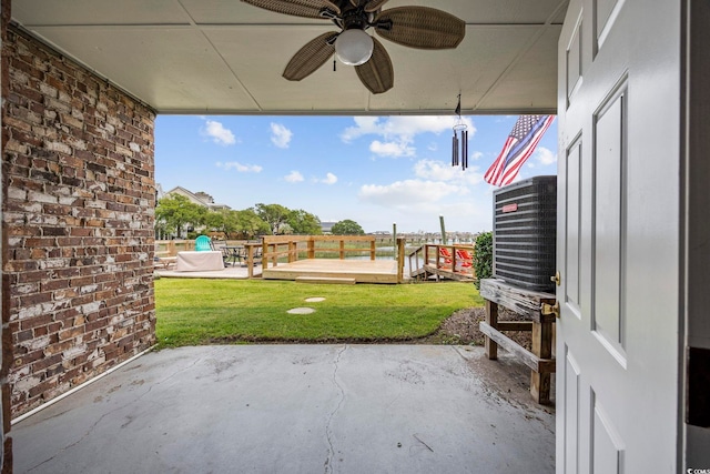465 Vereen Rd Unit 10, Murrells Inlet, SC 29576 - view of patio with a wooden deck and ceiling fan