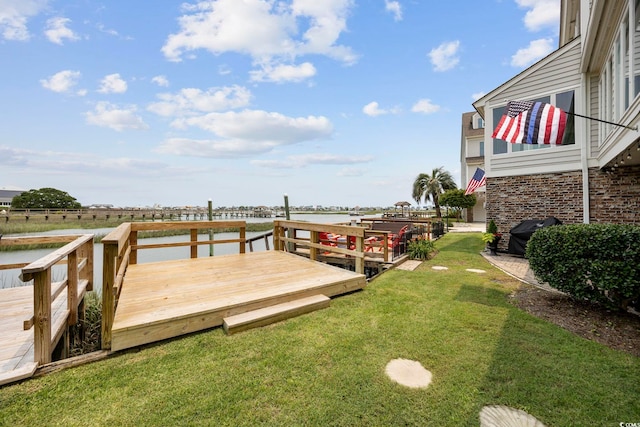 465 Vereen Rd Unit 10, Murrells Inlet, SC 29576 - dock area with a yard and a deck with water view