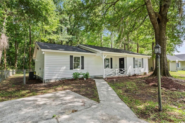 203 Deer Trce, Myrtle Beach, SC 29588 - ranch-style home with covered porch and central AC unit