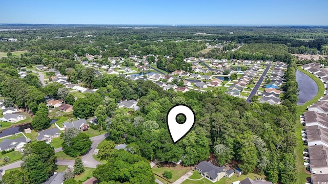 203 Deer Trce, Myrtle Beach, SC 29588 - aerial overview of property's location with nearby suburban area and a heavily wooded area