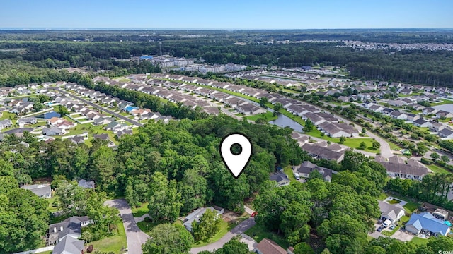 203 Deer Trce, Myrtle Beach, SC 29588 - aerial view of property's location with nearby suburban area and a heavily wooded area