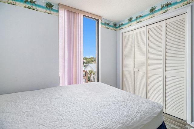 1425 S Ocean Blvd Unit 2A, North Myrtle Beach, SC 29582 - bedroom with wood finished floors, multiple windows, and a closet