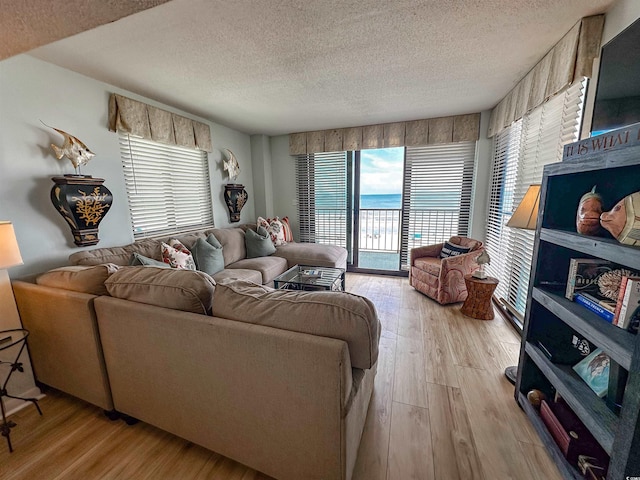 2101 S Ocean Blvd Unit A-4, North Myrtle Beach, SC 29582 - living room with wood finished floors and a textured ceiling