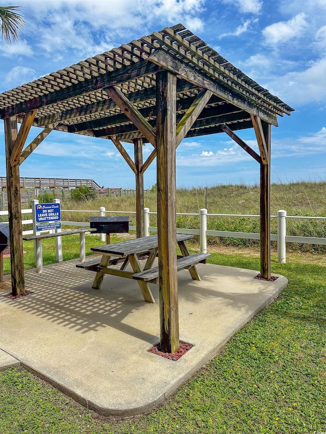 2101 S Ocean Blvd Unit A-4, North Myrtle Beach, SC 29582 - surrounding community with a pergola and a patio area