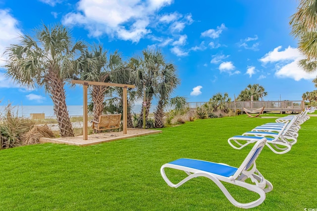 2000 N Ocean Blvd Unit Ph 15, Myrtle Beach, SC 29577 - view of grassy yard featuring a wooden deck