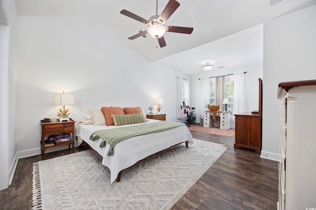 5149 Morning Frost Pl, Myrtle Beach, SC 29579 - bedroom with lofted ceiling, wood finished floors, and baseboards
