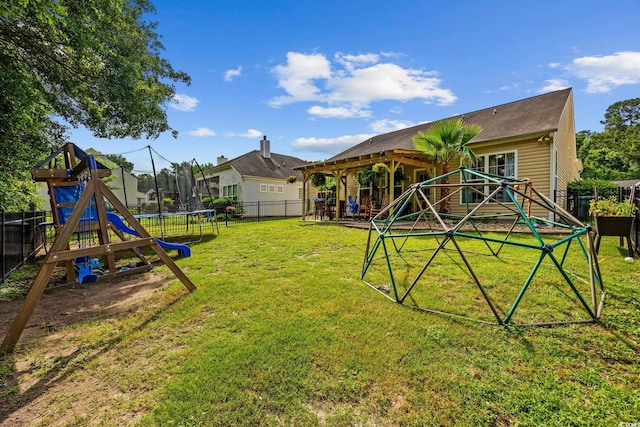 5149 Morning Frost Pl, Myrtle Beach, SC 29579 - view of yard with a trampoline and a playground