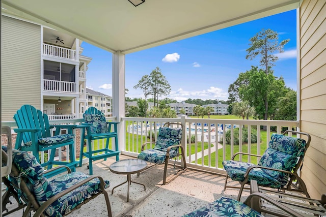 4890 Luster Leaf Cir Unit 201, Myrtle Beach, SC 29577 - balcony with a ceiling fan