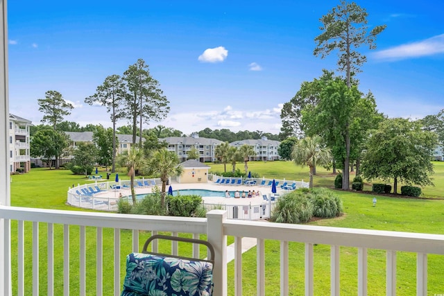 4890 Luster Leaf Cir Unit 201, Myrtle Beach, SC 29577 - balcony featuring view of pool area and a patio