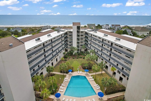 423 Parker Dr Unit 334, Pawleys Island, SC 29585 - drone / aerial view of a pool area and a large body of water