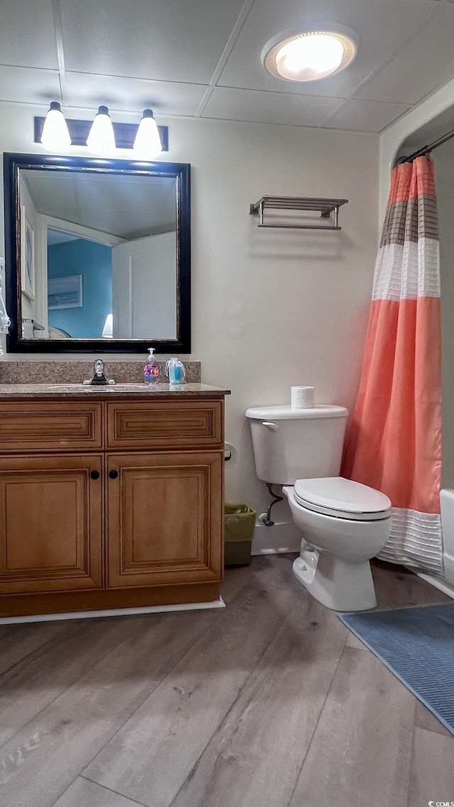 7100 N Ocean Blvd Unit 316, Myrtle Beach, SC 29572 - full bathroom featuring toilet, vanity, and a shower with curtain