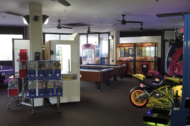 7100 N Ocean Blvd Unit 316, Myrtle Beach, SC 29572 - playroom with a ceiling fan and billiards