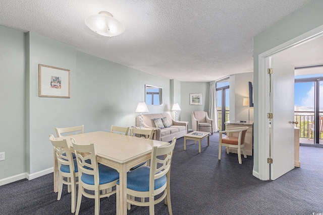 201 77th Ave N Unit 1133, Myrtle Beach, SC 29572 - dining room with dark colored carpet and a textured ceiling