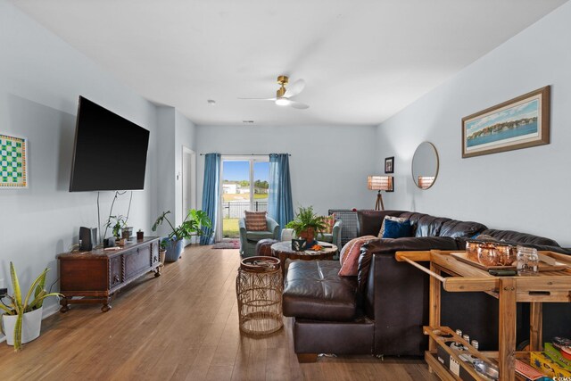 196 Cypress Tree Loop, Longs, SC 29568 - living room with ceiling fan and wood finished floors
