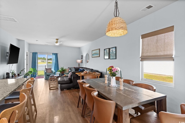196 Cypress Tree Loop, Longs, SC 29568 - dining area featuring hardwood / wood-style floors and ceiling fan