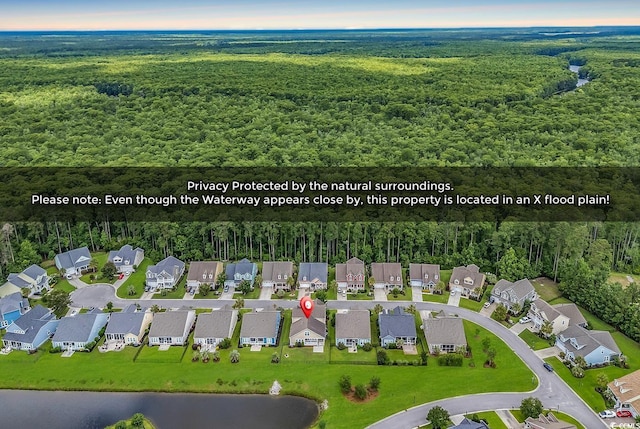 1227 Cypress Shadow Ct, Murrells Inlet, SC 29576 - aerial view of property's location with a forest and nearby suburban area
