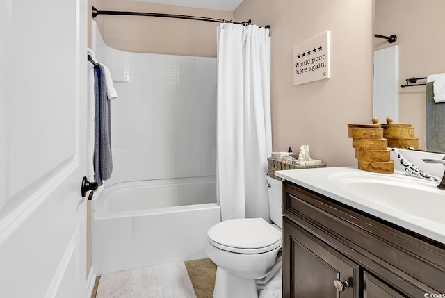 1227 Cypress Shadow Ct, Murrells Inlet, SC 29576 - bathroom featuring vanity, shower / bath combo with shower curtain, and toilet