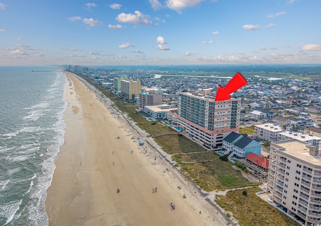 5700 N Ocean Blvd Unit Ph12, North Myrtle Beach, SC 29582 - drone / aerial view of waterfront with a beach