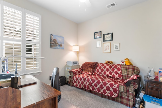 765 Berkshire Ave, Myrtle Beach, SC 29577 - carpeted home office featuring a ceiling fan
