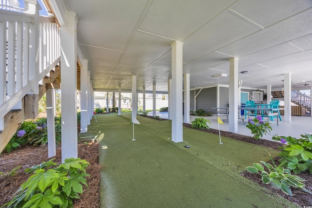 1705 N Ocean Blvd N, North Myrtle Beach, SC 29582 - view of patio / terrace with an area to practice putting