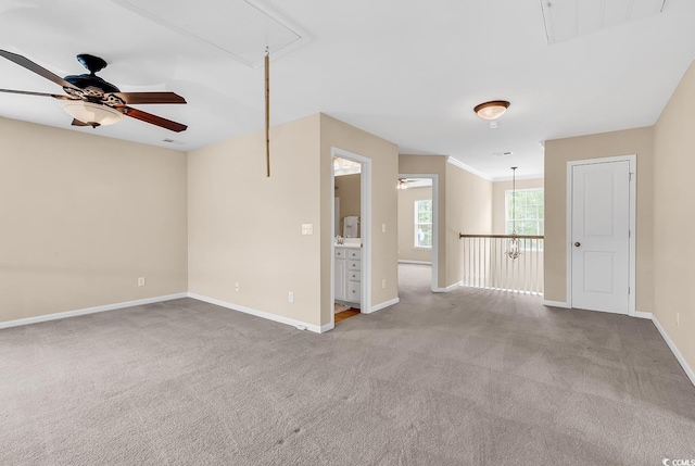 126 Dreamland Dr, Murrells Inlet, SC 29576 - carpeted empty room featuring attic access, a ceiling fan, and baseboards
