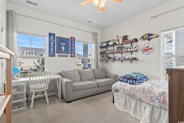 519 Royal Jay Ln, Longs, SC 29568 - bedroom with carpet, ceiling fan, and an office area