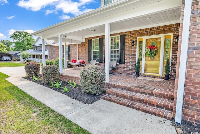 6161 Inman Cir, Conway, SC 29526 - entrance to property featuring a porch and brick siding