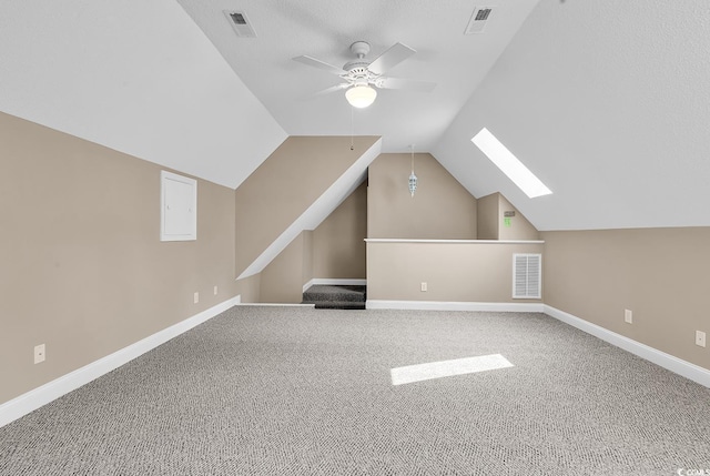6161 Inman Cir, Conway, SC 29526 - bonus room with ceiling fan, a skylight, lofted ceiling, carpet flooring, and baseboards