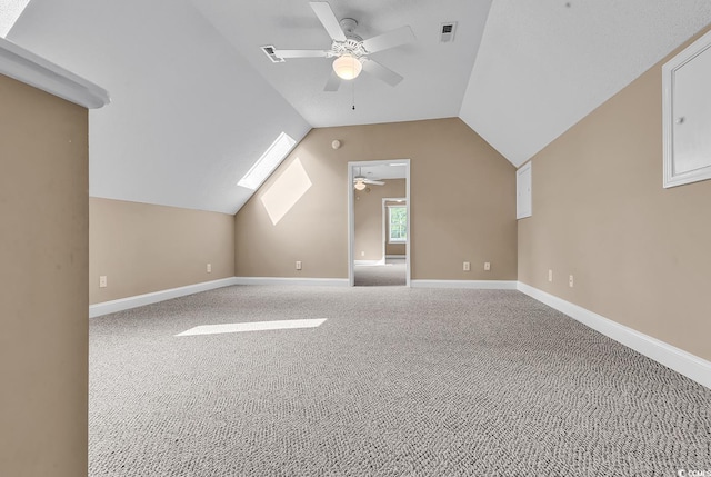 6161 Inman Cir, Conway, SC 29526 - bonus room with a ceiling fan, carpet flooring, lofted ceiling, and baseboards